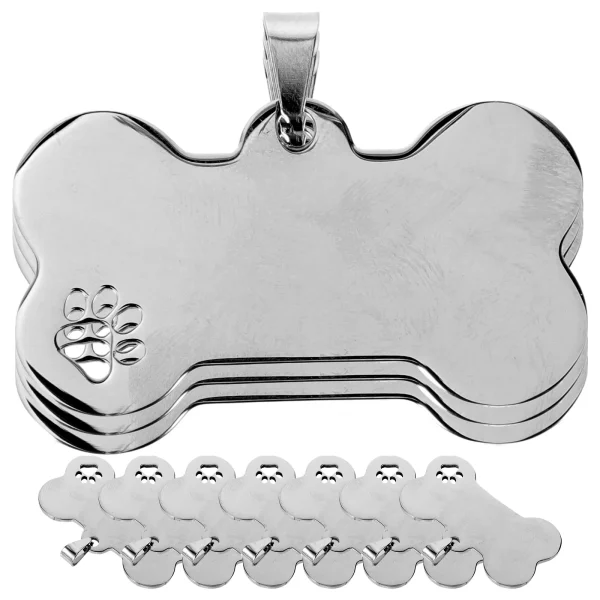 10-Pack Stainless Steel Personalized Dog ID Tags